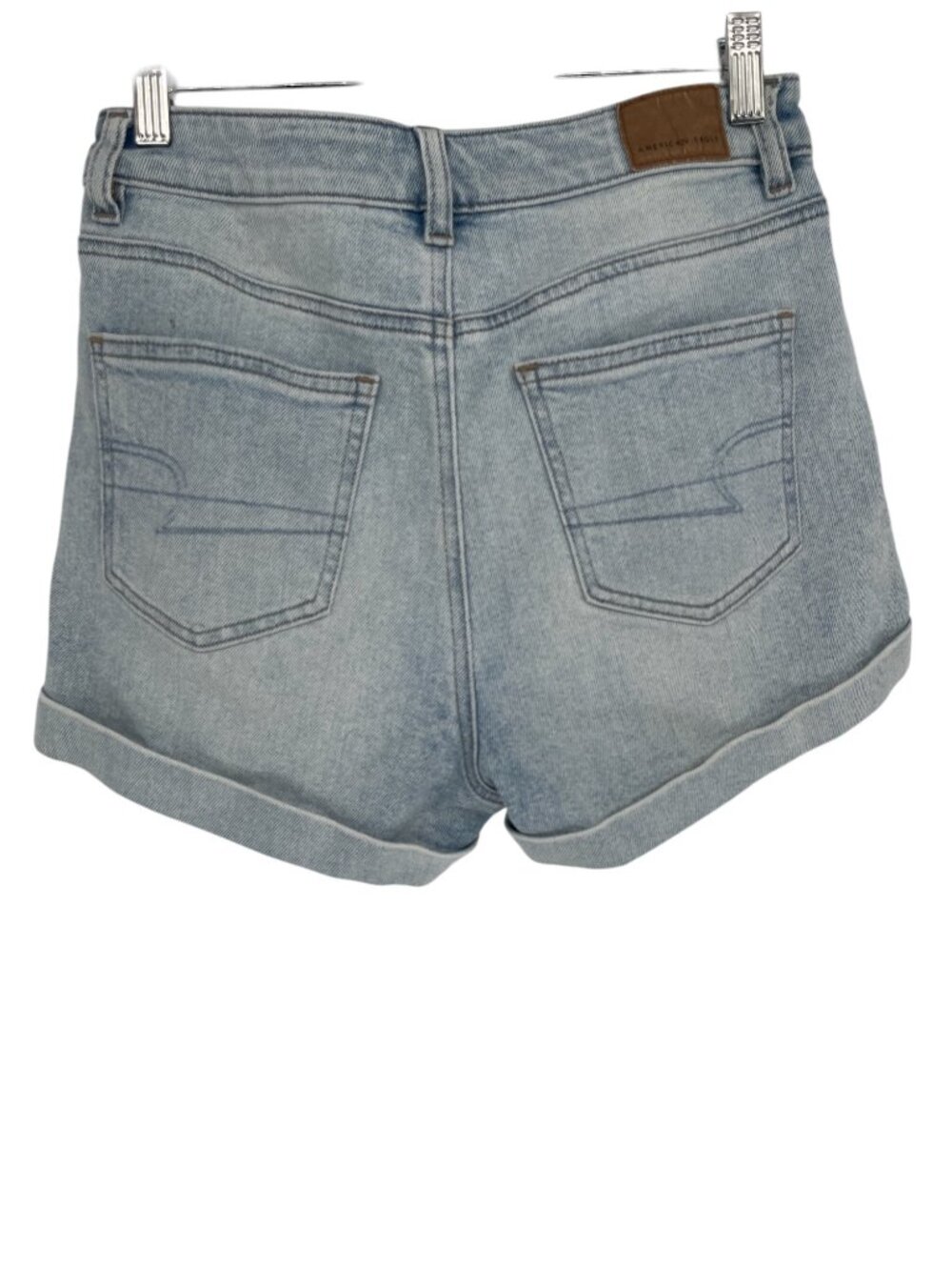 American Eagle Mom Jean Short Stretch Size 2 Light Wash Cuffed - Picture 4 of 4